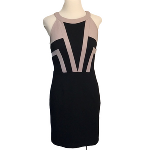 Marineblu Jr. Small‎ Black and Blush Colored Sleeveless Sheath Dress Flattering